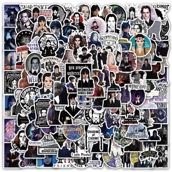 Wednesday Addams Assorted Stickers - Picture 2 of 10